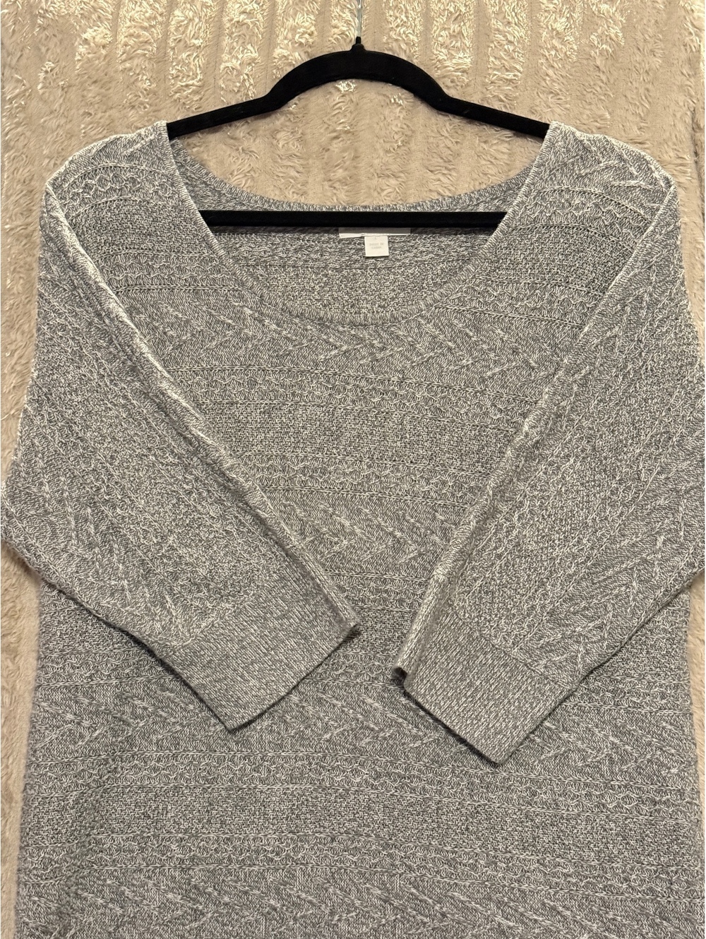 New York & Company Women Size L Gray Marled Knit Sweater
